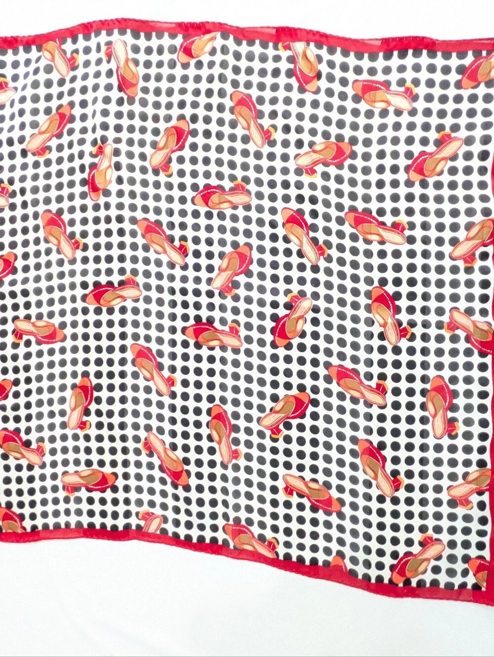 Vintage Polka Dot Satin Silky Scarf 24